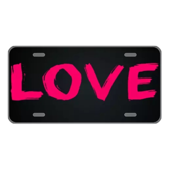 Custom license plate with LOVE in pink - Picture 1 of 1